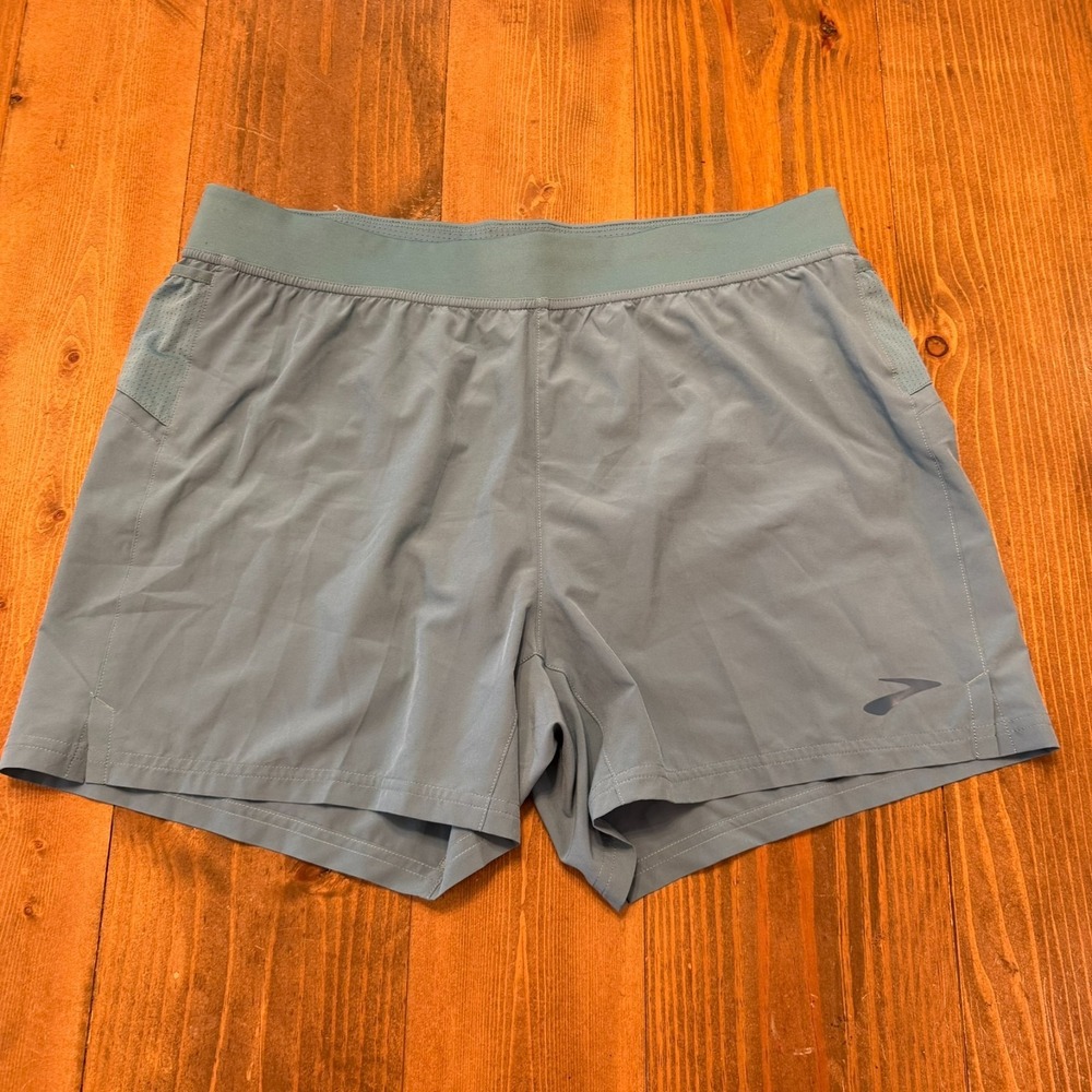 Brooks Sherpa 5 Inch Running Shorts Mens Large Blue Lined Lightweight Athletic